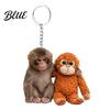 Handmade Monkey Keyring Keychain 2D Acrylic Cute Holding Plush Toy Accessory Hanging Pendant for Backpack Purse Car Keys Aceessory Everyday Use