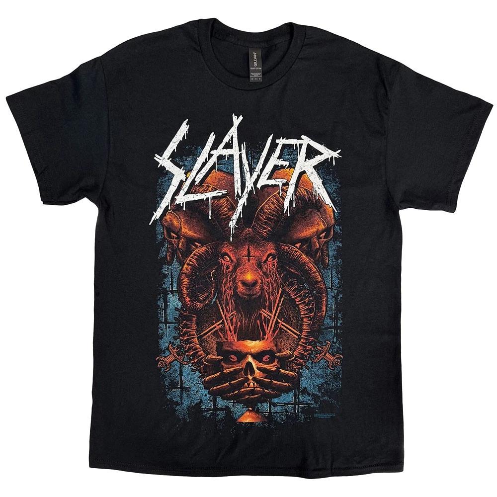 Slayer T Shirt Offering Rams Head Band Logo new Official Mens Black XL