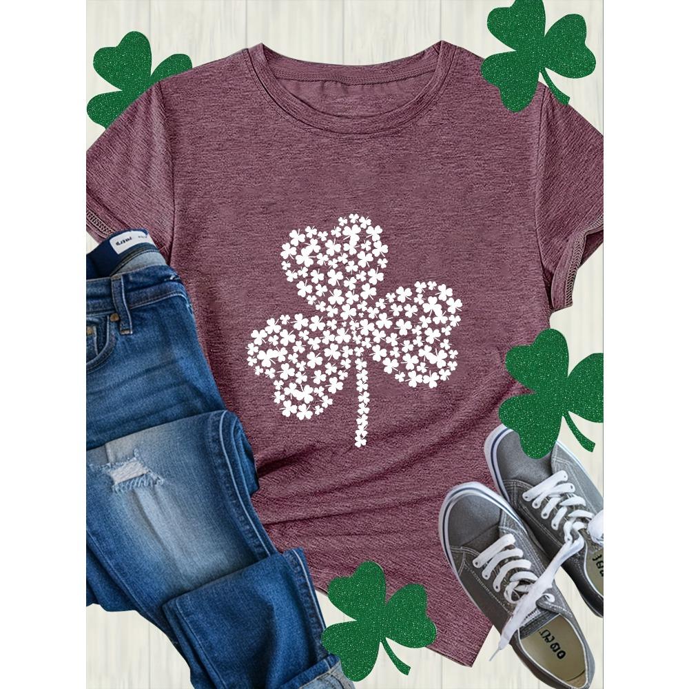 Shamrock Women's Tee - St. Patrick's Day Graphic, Casual Green Top