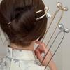 Simple U-Shaped Pearl Hair Fork Bun Bow Hairpins Metal Hair Sticks Hair Clips Barrettes Hair Accessories Women Headwear