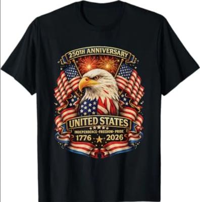 T-shirt Patriottica Aquila Anniversario 250° dell'Indipendenza USA 1776 2026