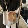 2025 New Bucket Bag New Women's Shoulder Messenger Chain Fashionable and Cute Versatile Plush National Style Lucky Bag