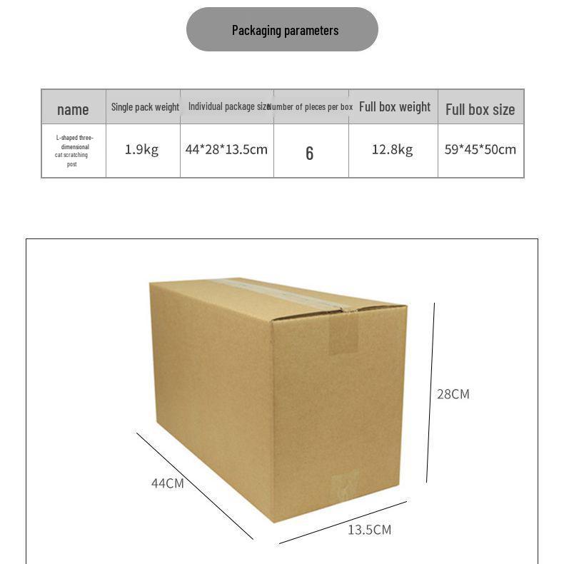 Large L-Shaped Wall-Mounted Cat Scratching Board and Bed Combo