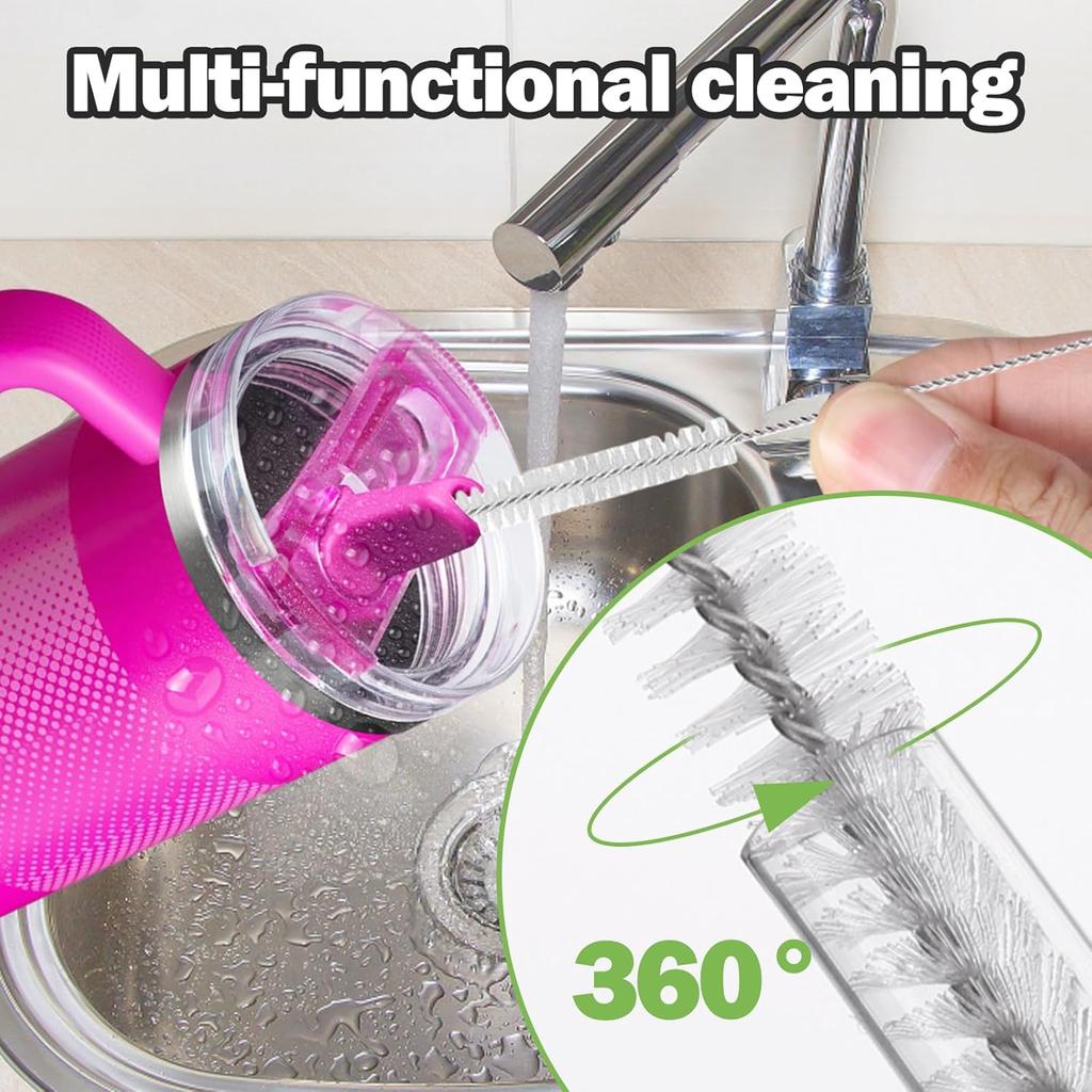 Replacement Straws for Stanley Quencher ProTour Flip Straw Tumbler 40oz, Reble Straw with Cleaning Brush, Cup Accessories for Stanley (Transparent,