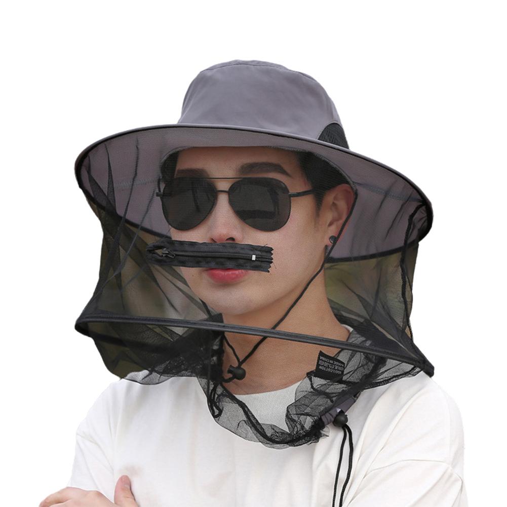 Mosquito Bee Insect Mesh Head Face Protector Fishing Hunting Net Hat Mask Caps Fishing Hat Bug Mesh Net Insect Gnat Head Cover