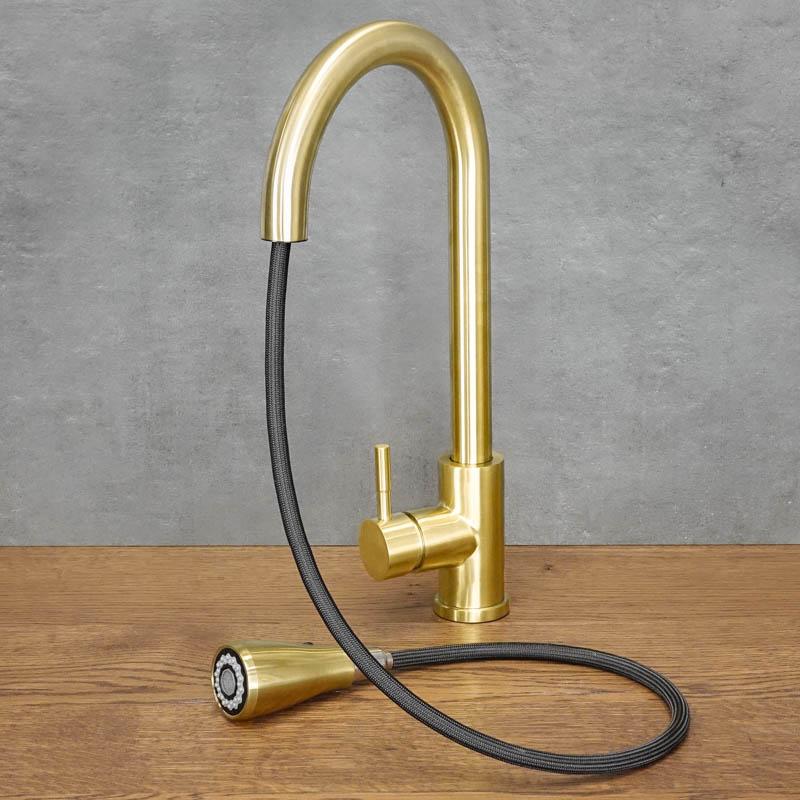 SIMPLE antique brass freestanding kitchen tap