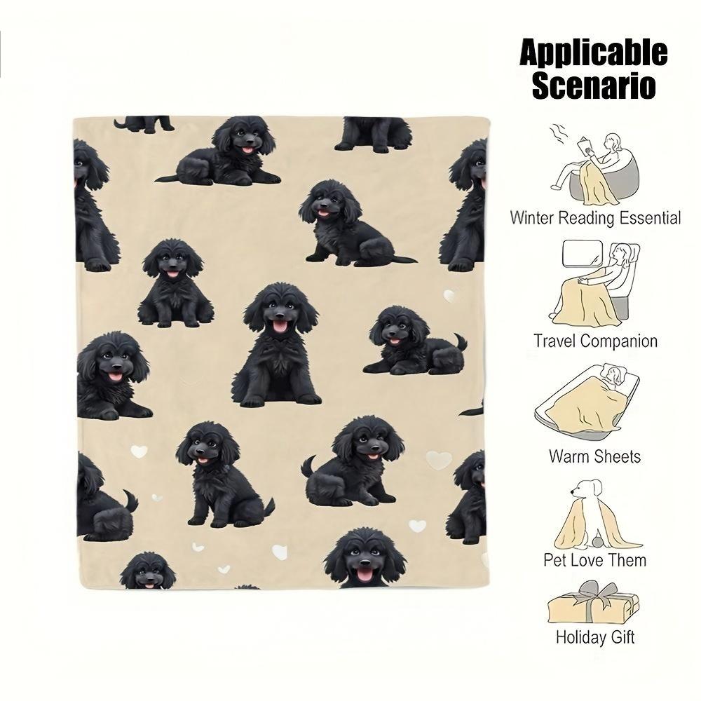 VIKAMA Dog Love Blanket Warm Cute Dog Lying in Bedroom Living Room Sofa Blanket Pet Theme Home Decoration Gift 75x90cm