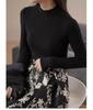 310g Women's Winter Double-Sided Brushed Half-High Collar Long Sleeve Thermal Base Layer Top