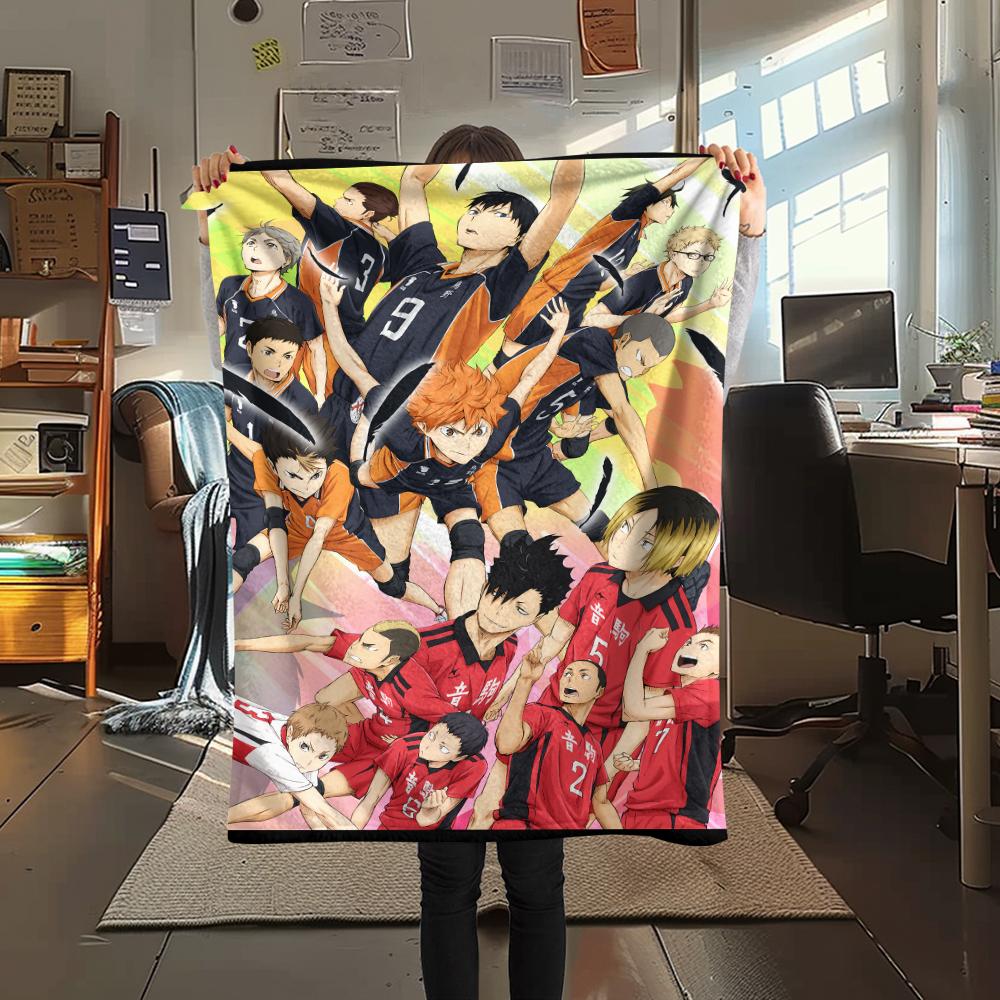 1 ks Haikyu!! Flanelová deka s anime potiskem, Vysoce kvalitní, Pohodlná pro všechna roční období, Domácí dekorace, Teplo a pohodlí, Perfektní pro vánoční dárky 53