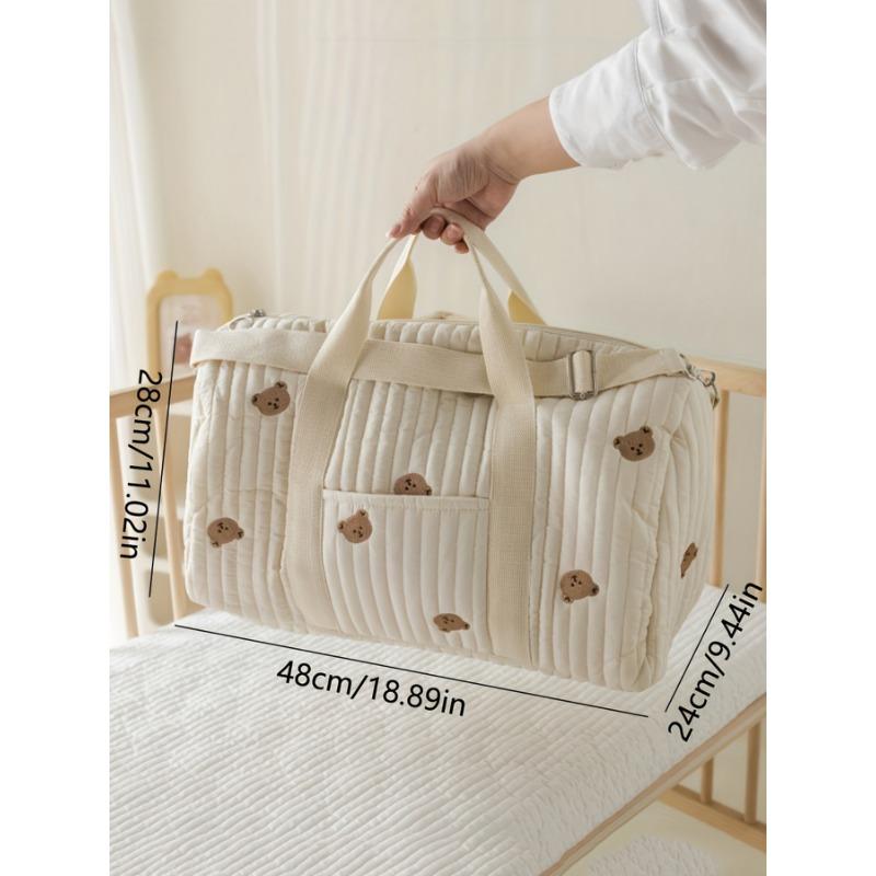 Модная и простая сумка-подвеска на коляску с вышивкой и молнией, сумка для подгузников бежевый