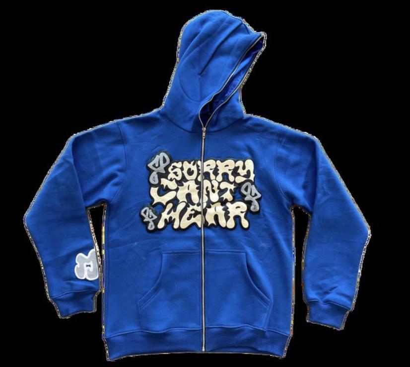 Gothic Retro Dark Y2K Skull Letter Zipper Sweater for Men and Women of the Same Style