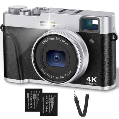 Cámara Digital Lecran 4K con Modo Imagen 16x y Ligera e Ideal para la Escuela y Vlogging Autofoco, 48MP, Estabilización, Zoom, Dial, Flash,