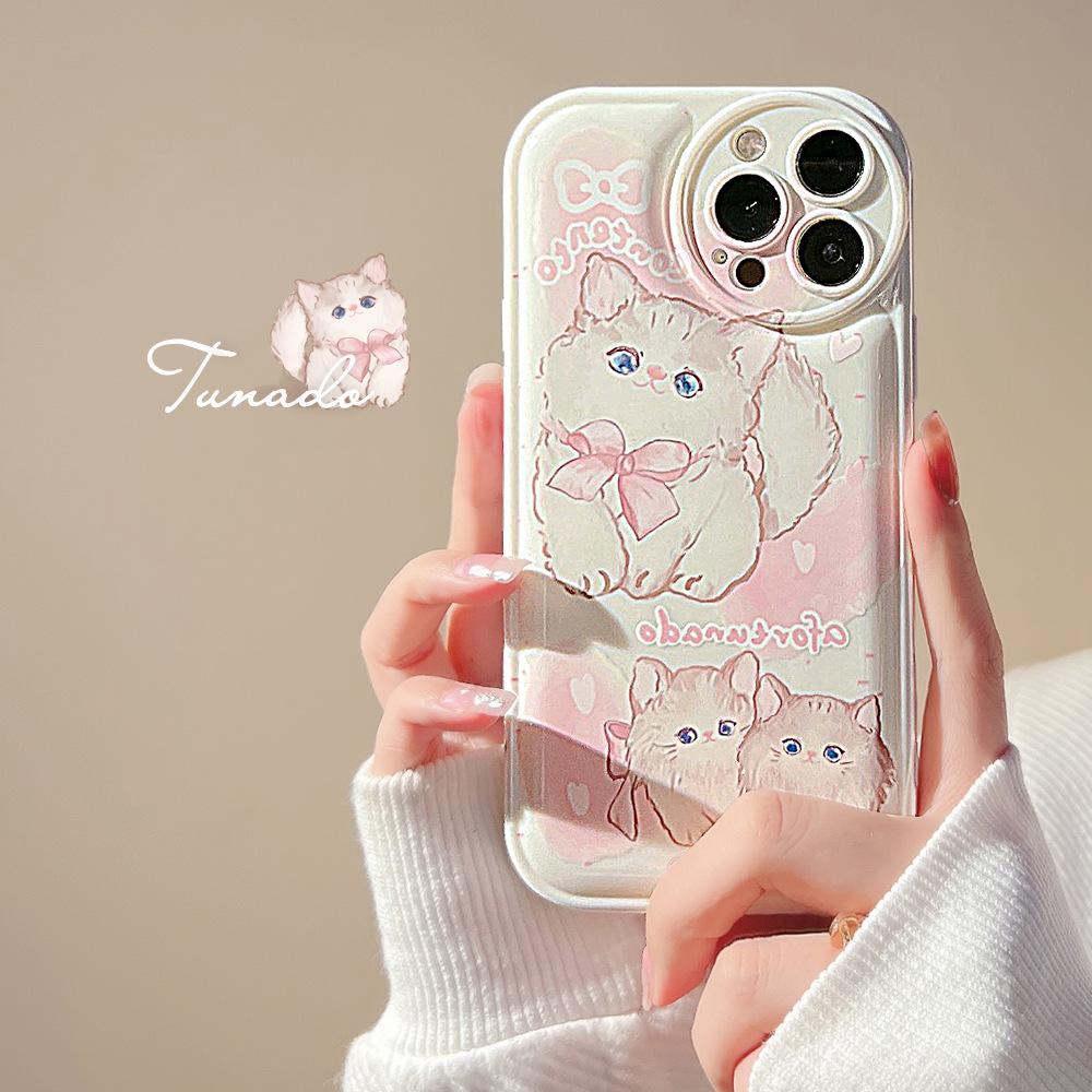 Soft and Cute Cats Suitable for Iphone16 Mobile Phone Case Cute Apple 15promax Silicone 11 Soft Shell 14 Girl 13