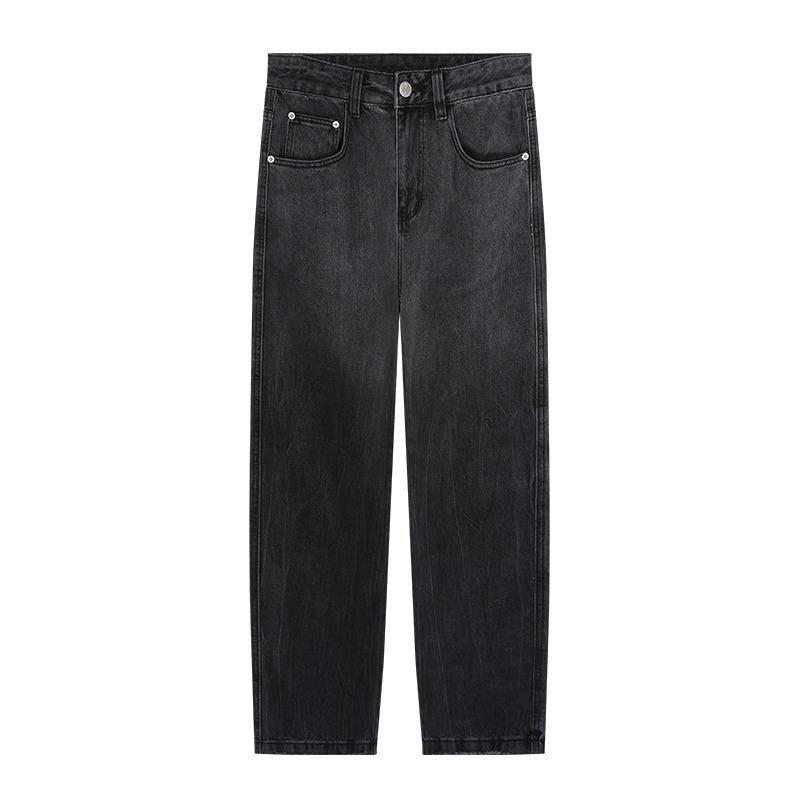 

Весна и Осень Американский Ретро Черные Джинсы Мужские Градиентная Стирка Свободные Прямые Широкие Штанины 3XL