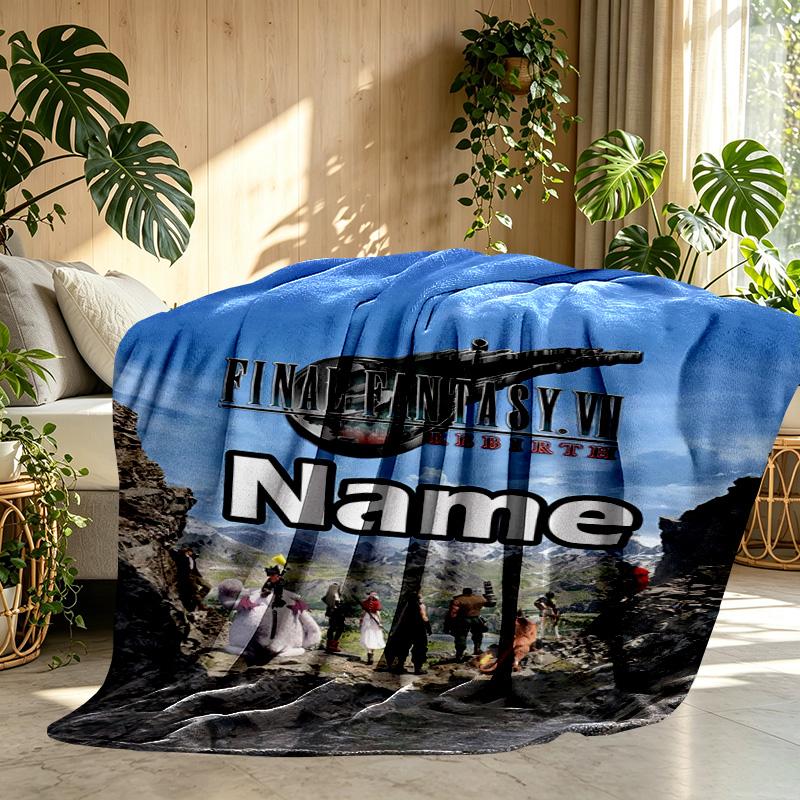 Custom Name Personalized Final Fantasy Print Blanket, Home Decor, Bedroom, Sofa, Camping, Couch, Gifts for Birthday ChristmasEnthusiasts