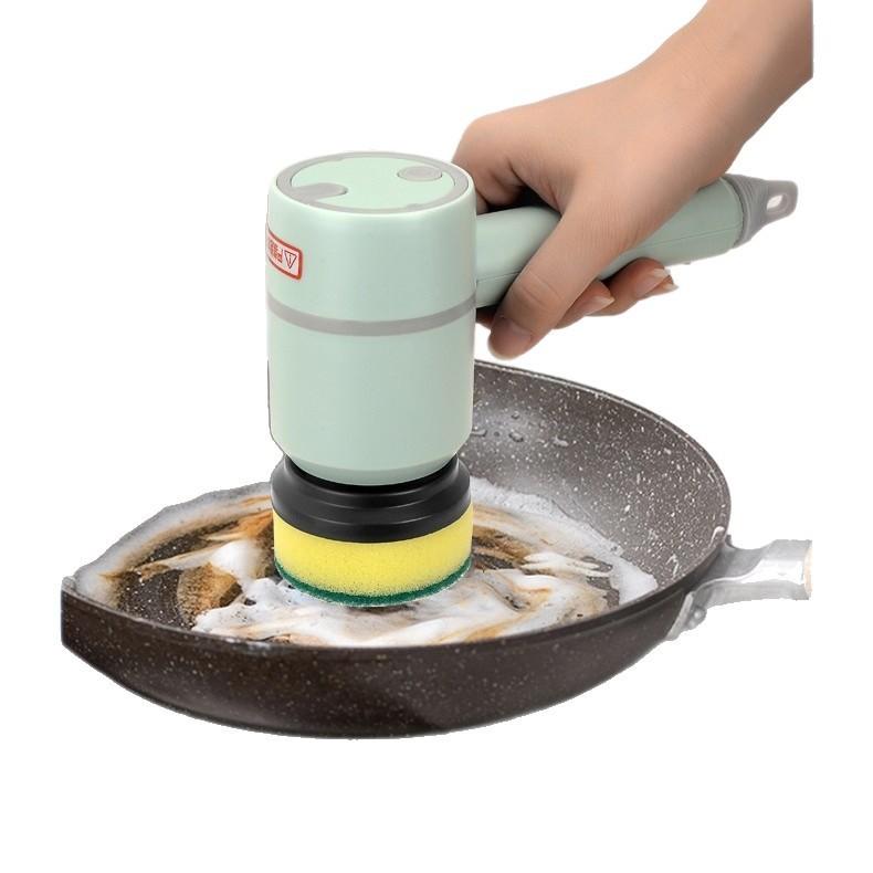 Electric Cleaning Brush For Kitchen Surfaces With Multiple Heads For Home Cleaning