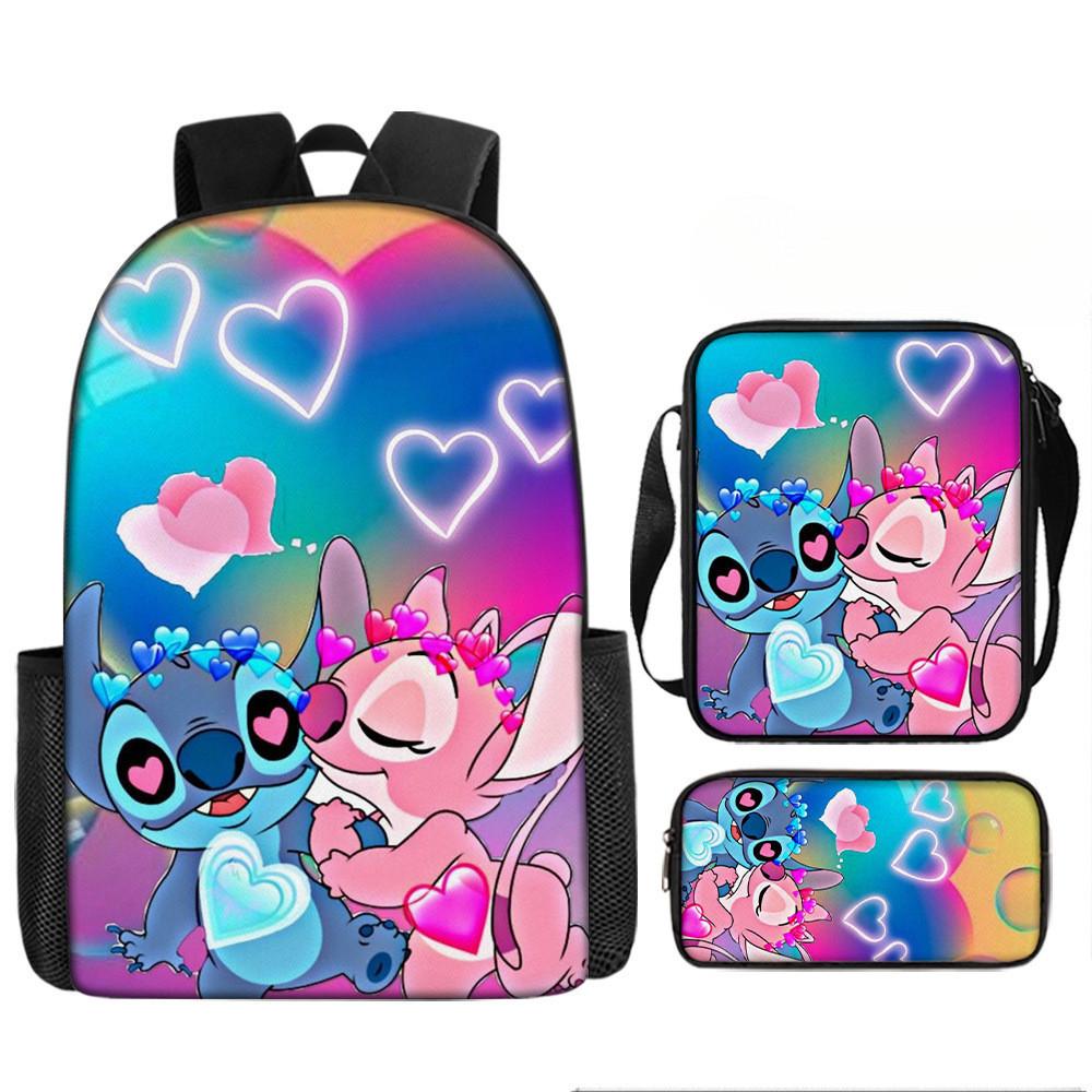 Stitch Backpack Cartoon Set With Lightweight Breathable For Students Elementary