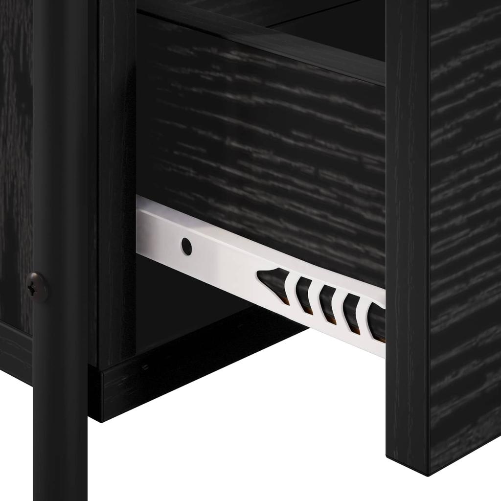 Floating Nightstand 2 Pcs Black Oak Effect