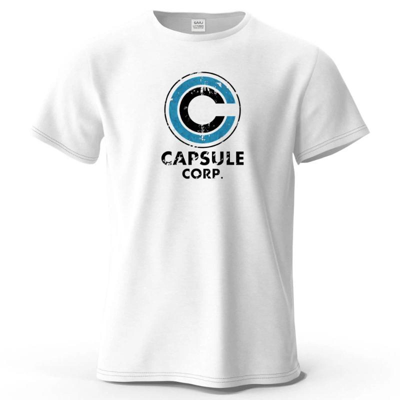 Capsule Corp Cotton Funny Printing Japan Anime Men T Shirt Tee Summer Streetwear Tops Fashion Brand Tshirt Clothing