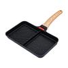 doubleSection Frying Pan Induction Compatible Rectangular Nonstick Grill