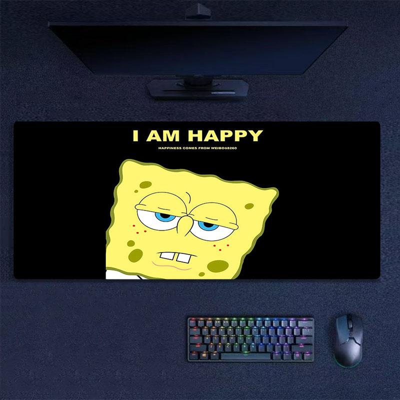 SpongeBob Mouse Pad, Large Gaming Desk Mat, Non-slip XXL Mousepad for Laptop & Tablet, Mini PC Playmat with Stitched Edges