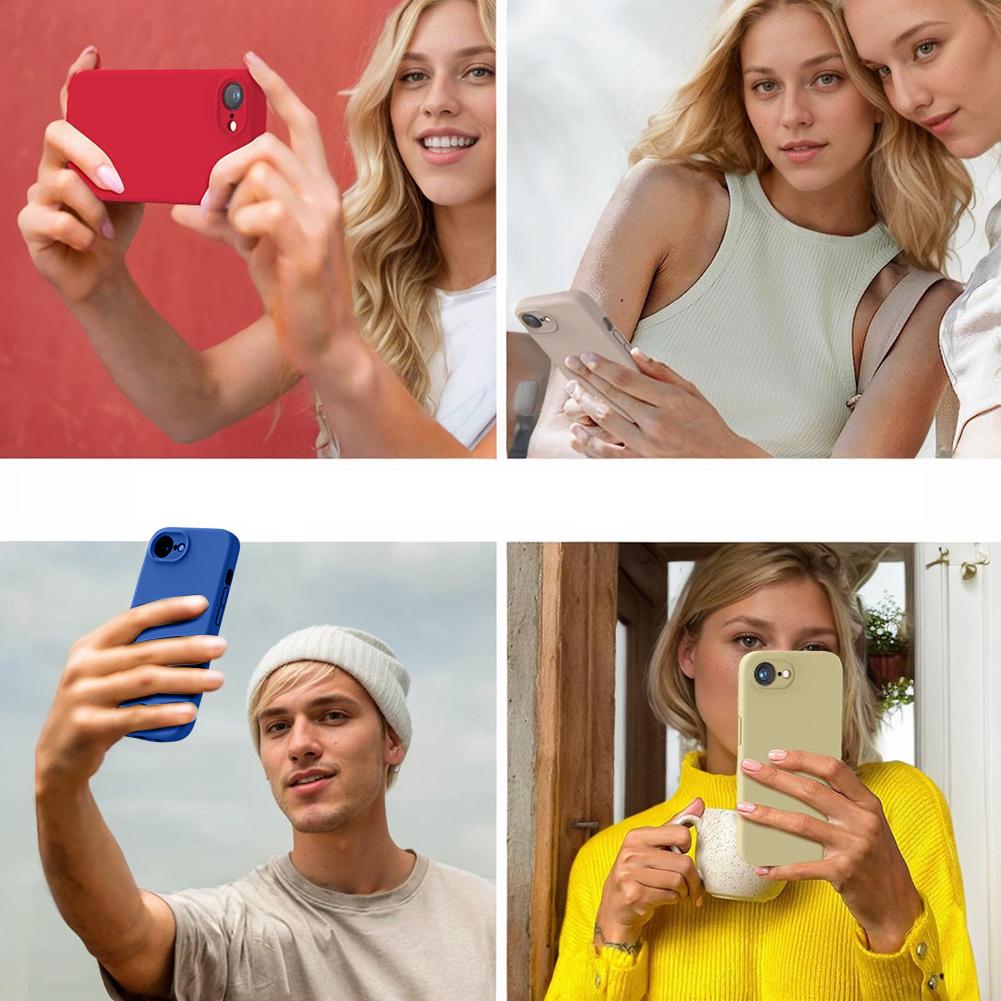 Für iPhone 16e Flüssigsilikonhülle Rutschfeste Handy-Schutzhülle Wasserdichte Leichte Handyhülle Ultradünne Handy-Rückseite