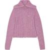 FW24 Turtleneck Double-Sided Zipper Knit Cardigan Sweater Women Sweater Rose-Purple K2331295