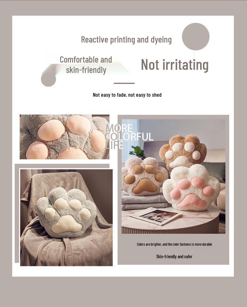 Polštářek a deka do auta s kočičími tlapkami: Dvojí použití pro zdřímnutí v kanceláři, na cestách a další