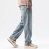 Elastische, locker sitzende Jeans mit geradem Bein für Herren mit weitem Bein, große Freizeithose für Herren, vielseitige und trendige Herrenhose für Frühling/Sommer