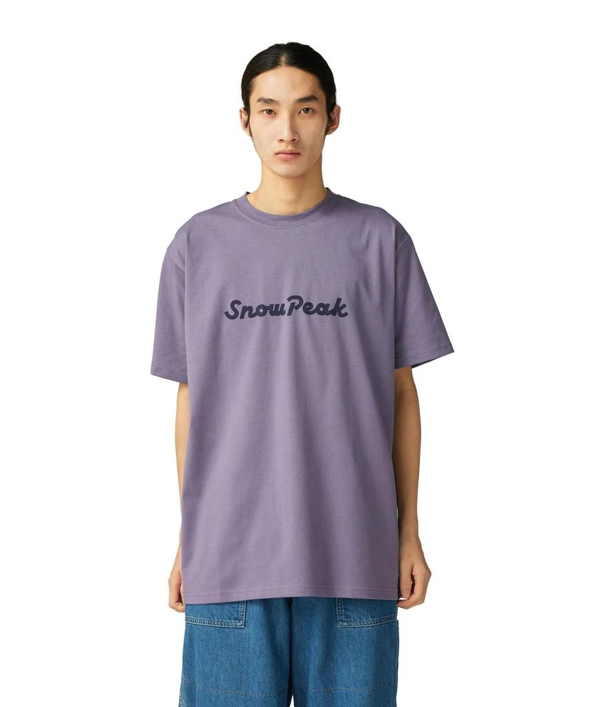 Snow Peak Typography Short and Medium T-Shirt TS-25AU003, Sleeve, Men's Women's, Purple,