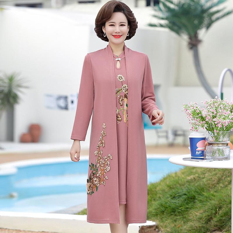 

Плюс размер XL-5XL 4 цвета из двух частей с вышивкой Женская куртка Женская куртка Осенние длинные пальто 5XL розовый