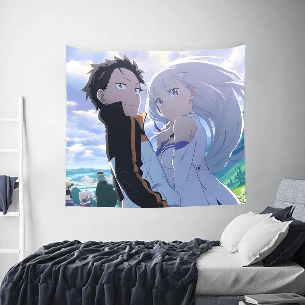 Re ZERO Anime Tapestry Room decoration Ram lockscreen Home Decoration Tapestry Decor Accessories Cute Room Decor