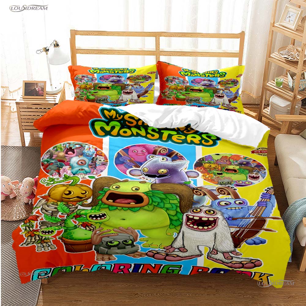 

Funy Game My Sing Monsters Adorable Lovely Al Season Soft Duvet Cover,Beding set Soft Comfortable Quilt Cover plus Pilowcases Single/Double/Quen/King 120*200cm Single