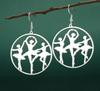 Dance Hollow Circle Ballerina Dangle Earrings Women Dancing Girls Silhouette Earrings Ballet Fashion Jewelry Gift Earrings