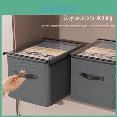 Foldable Box Clothing Large Storage With Lid And Drawers