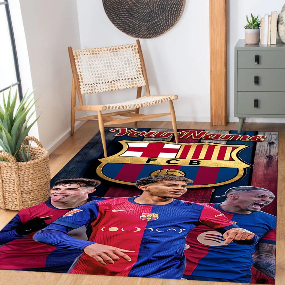 Fc Barcelona Personalized Name Floor Rug Office Rug Design for Study room Decorate room Kitchen Balcony Antislip Carpet Anime Office Decor