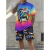 Summer Men's 3D Printed Sports Suit Fashion Versatile Trend Casual Breathable