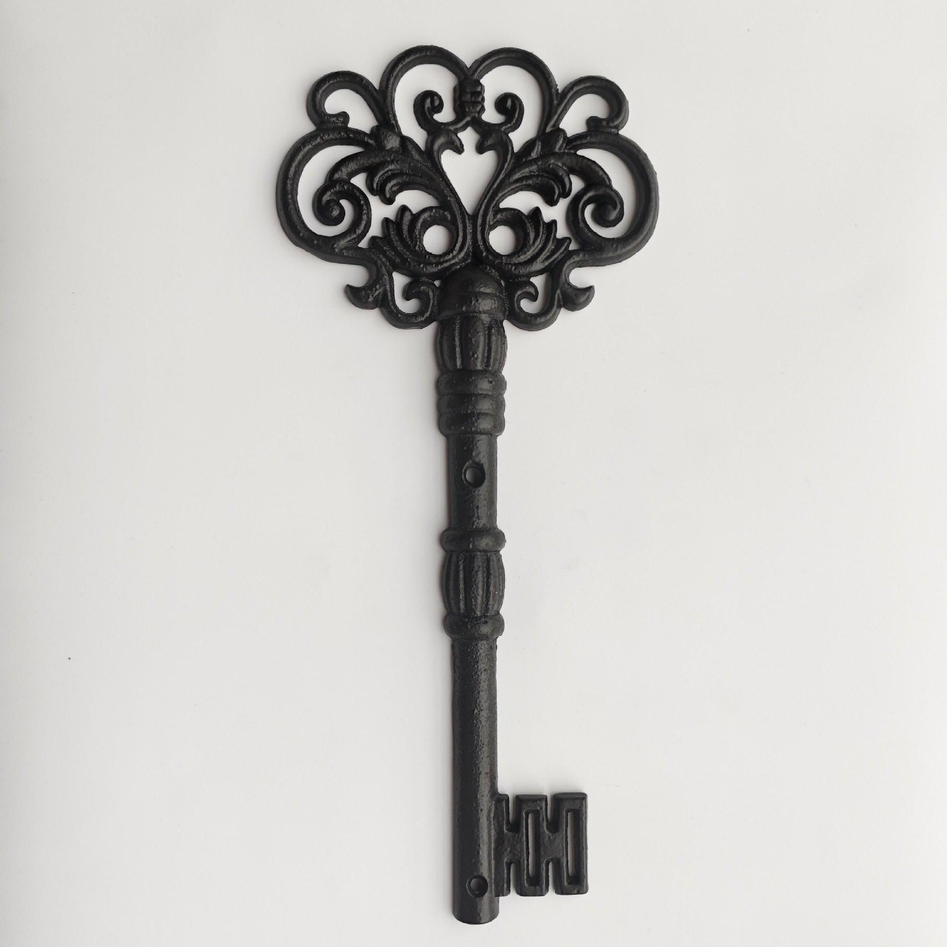 European Style Decorative Cast Iron Key - Black, White, Gold - Indoor/Outdoor Use
