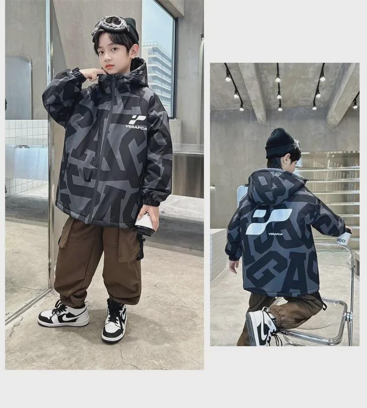 2023 Boys' Quilted Winter Jackets: Trendy, Thick, and Warm for Kids