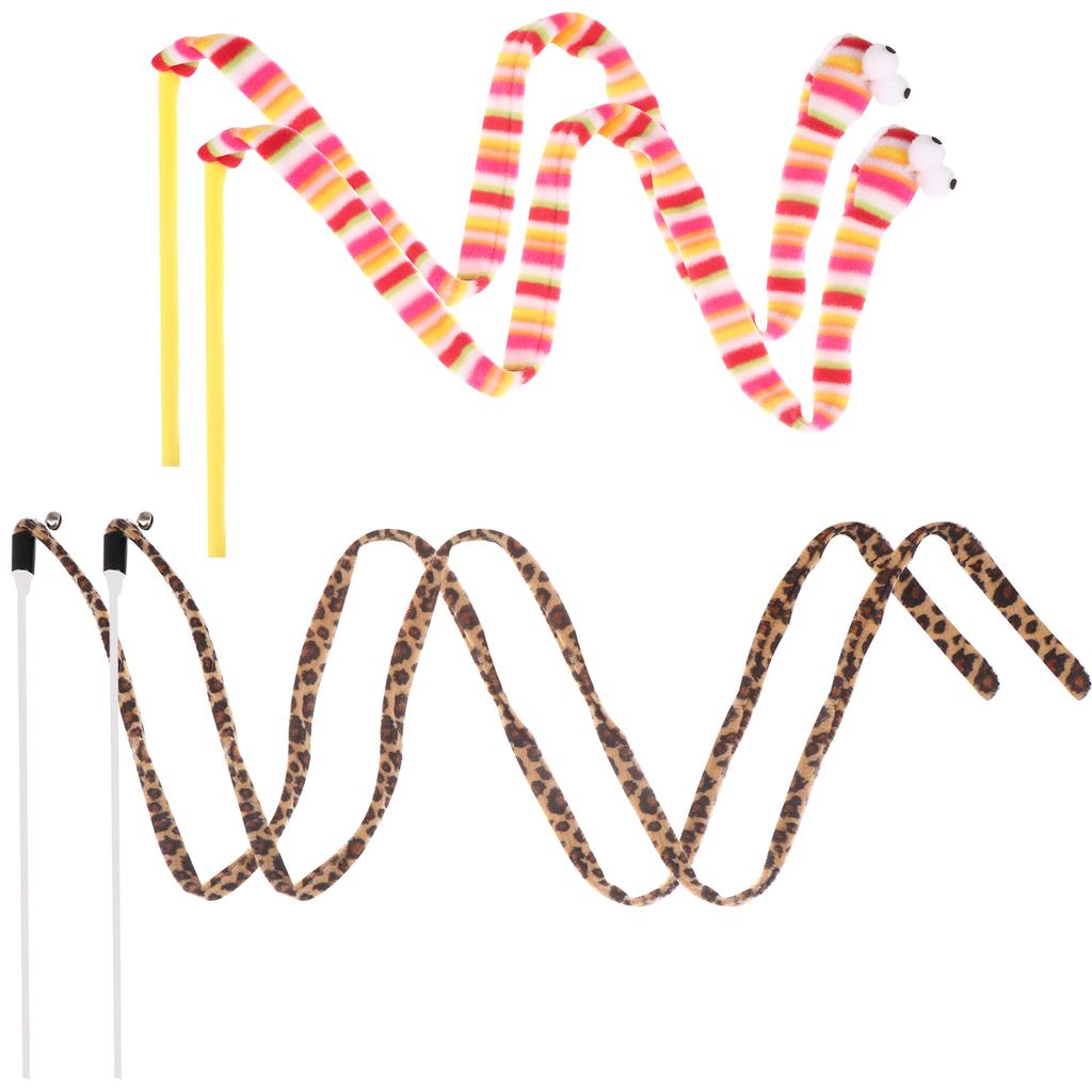Buy Jungle Cat Wand Teaser Cat Toys 2 Styles Cat Rod Sticks String Toy ...