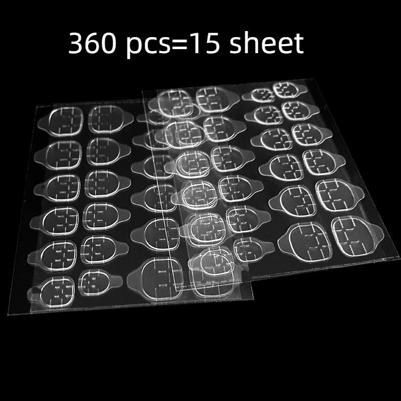 

240/360 шт. прозрачная двухсторонняя клейкая наклейка для ногтей, желейная гелевая лента, DIY советы, накладные ногти, акриловый маникюрный гель, инструмент для макияжа 360 pcs=15 sheet