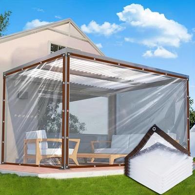 Clear Tarps with grommets-Clear Tarpaulin for Outdoor Gardens, Greenhouse Plant Protection, Patio, Roof, Porch and Chicken House