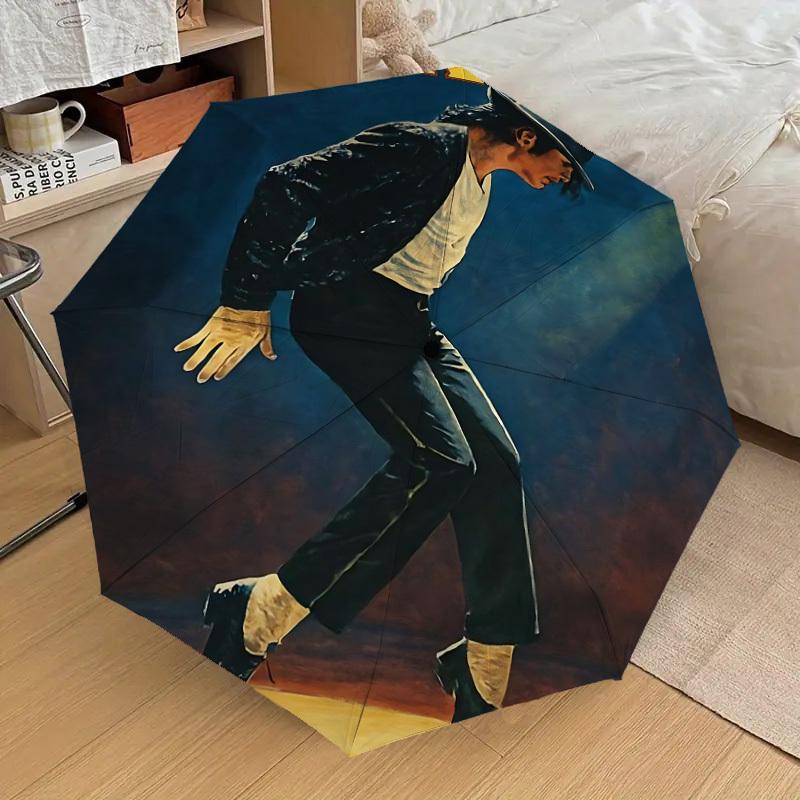 

1pc Michael Jackson Moonwalk Dance Automatic Folding Umbrella, Portable Collapsible Design, Casual Outdoor Accessory, 095