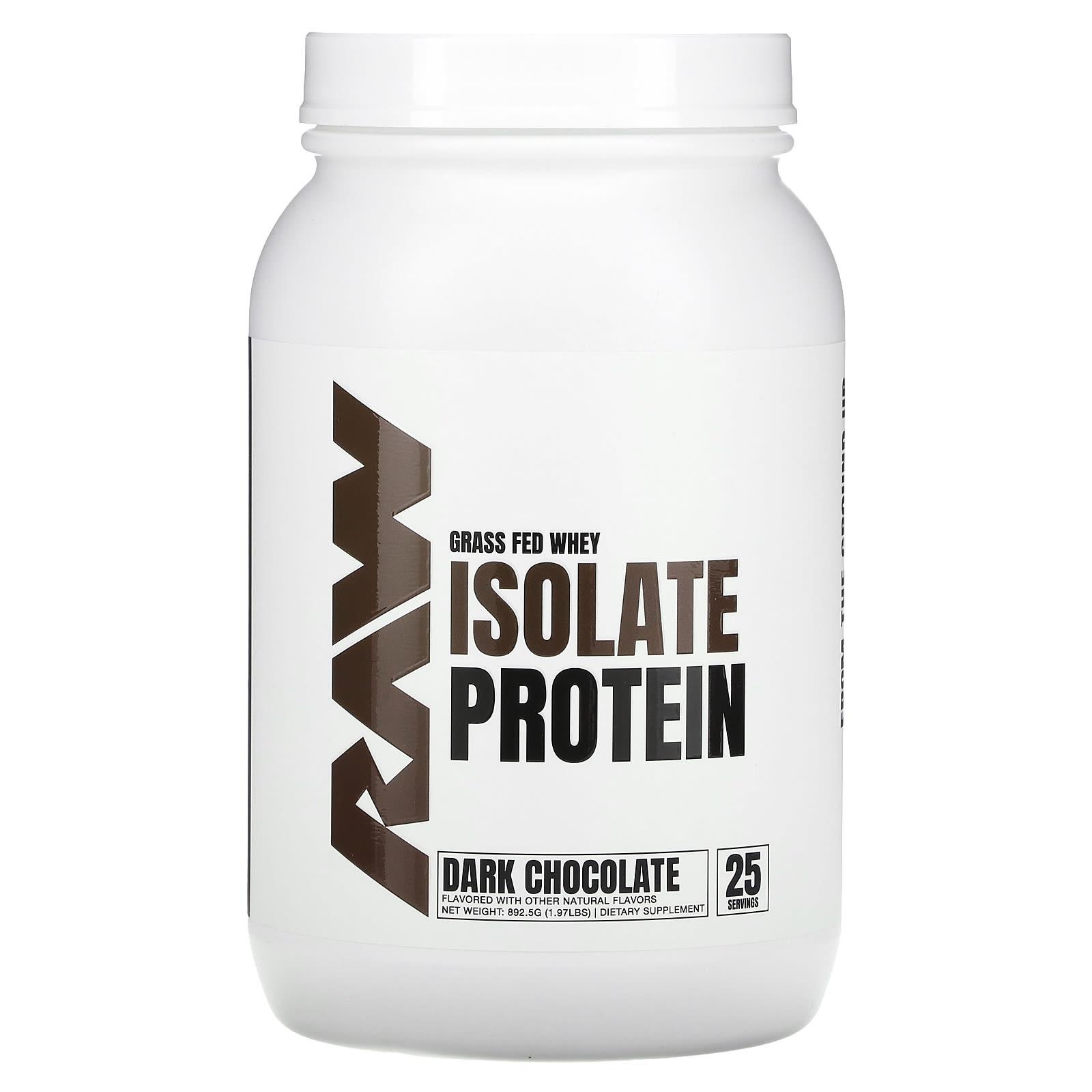 

Raw Nutrition, Grass-Fed Whey Protein Isolate, Dark Chocolate, 1.97 lb (892.5 g)