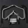 Motorcycle Black/Black&Chrome Saddlebag Bracket Guard Set W/ Support Bar For Harley Touring Road King Electra Glide 2014-2020