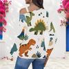 Women Plus Size Asymmetric Cutout Neck Cold Shoulder Long Sleeve Black White Printed Fitted Top