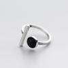 Geometric Vintage Dark Round Pendant Ring for Women Classic Niche Ring Party Jewelry Accessories