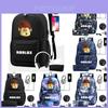 Mochila Robusta y Elegante Anti-robo con Carga USB para Roblox con Set de Estuche para Bolígrafos