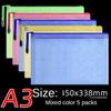 10 pezzi A4 File Bag Trasparente Mesh A5 Data Zipper Storage Bag B5 Student Test Paper Drawing Bag Office Waterproof Document Bag