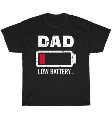 Papà Batteria Scarica Papà Padre Festa del Papà Regalo Maglietta Unisex Divertente NUOVA